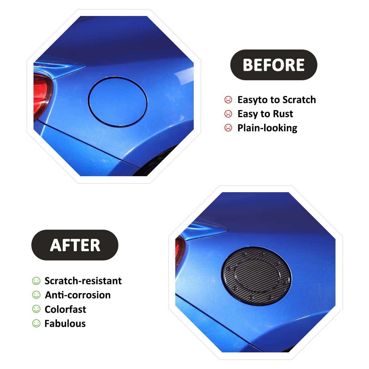 Carbon Fiber ABS Car Fuel Tank Cover Trim Oil Gas Cap Exterior Decoration Sticker For Subaru BRZ Toyota 86 2013-2020