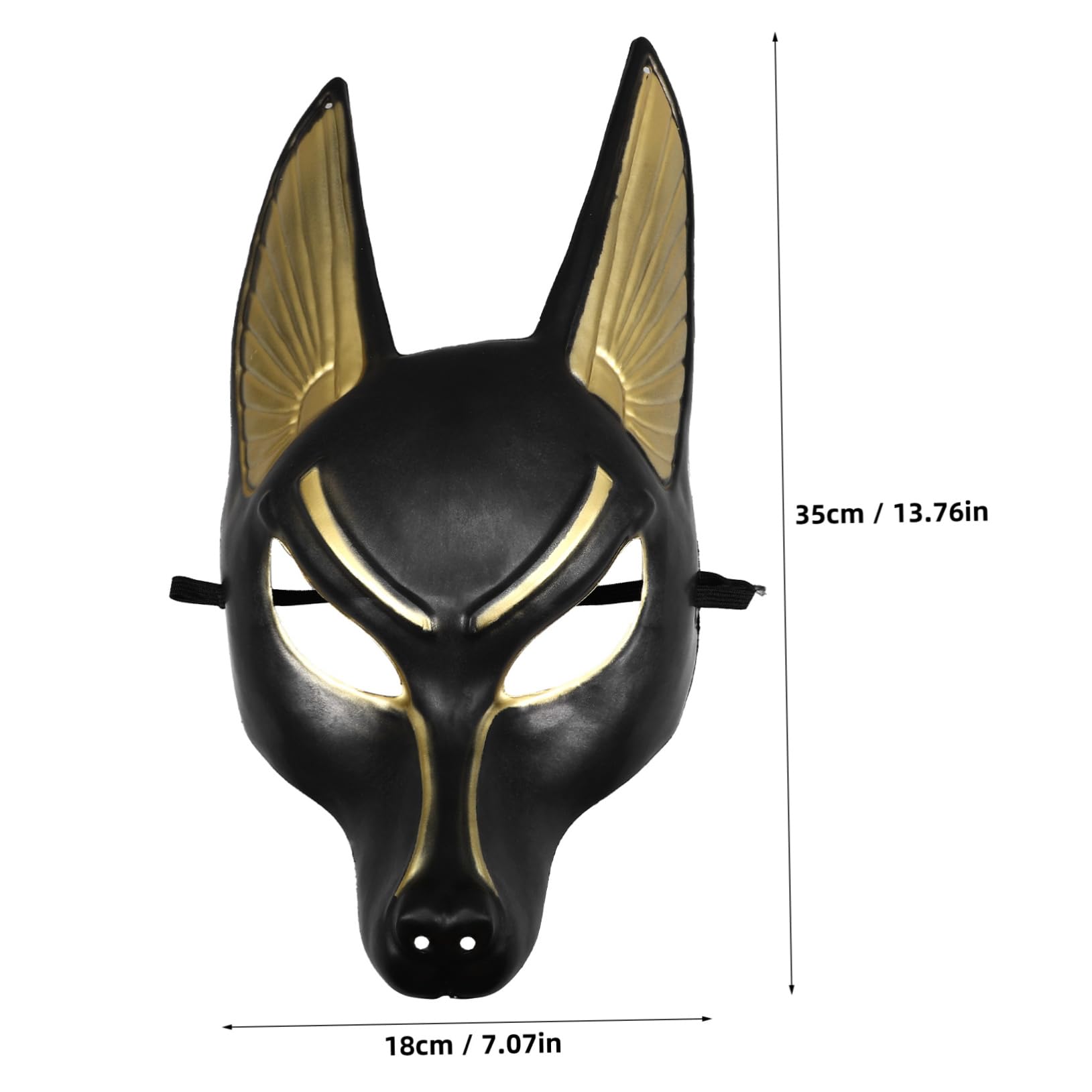 HOOTNEE Anubis Mask Costume Accessory Egyptian God Halloween Party Mask Plastic Cosplay Props for Men