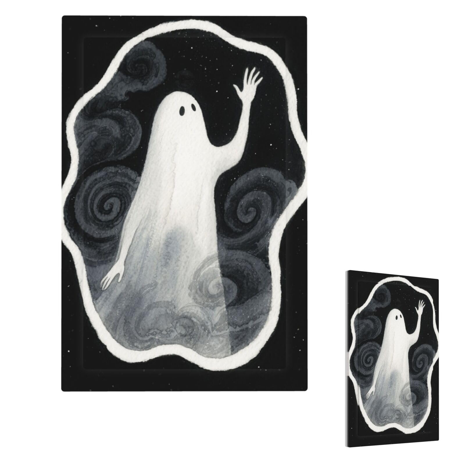 Ghost Wall Plate Cover Modern Decorative 1 Gang Light Switch Cover Unbreakable Receptacle Outlet Covers For Living Room Bedroom Home Decor Single Blank