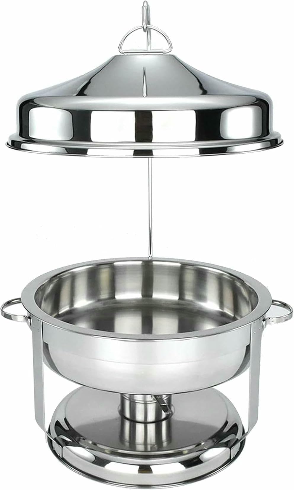 Réchaud rond de 9 L haut de gamme en acier inoxydable pour buffet de prestige