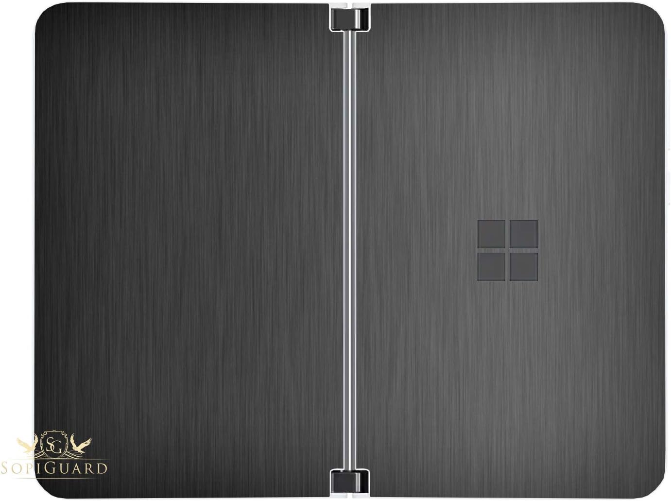SopiGuard Sticker for Surface Duo Phone Edge-to-Edge Precision Vinyl Skin Wrap (Brushed Gunmetal Grey)