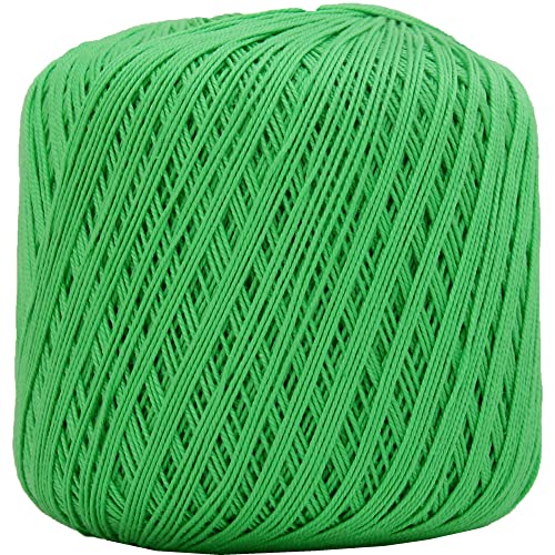Image of ThreadArt 100% Cotton Crochet Thread Size 10, Bright Green 3536 | Soft pure cotton crochet thread for lace, doilies, amigurumi and crafts. Smooth finish with crisp stitch definition.