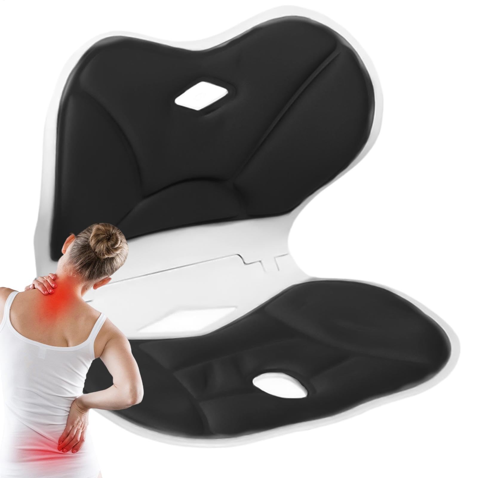 Cojín Para Asiento De Coche Cojín De Soporte Lumbar | Almohada Portátil, Almohadilla Cómoda para en Coche, Camión, Hogar, Trabajo, Conducción, Avión, Estadio, Silla de Ruedas,
