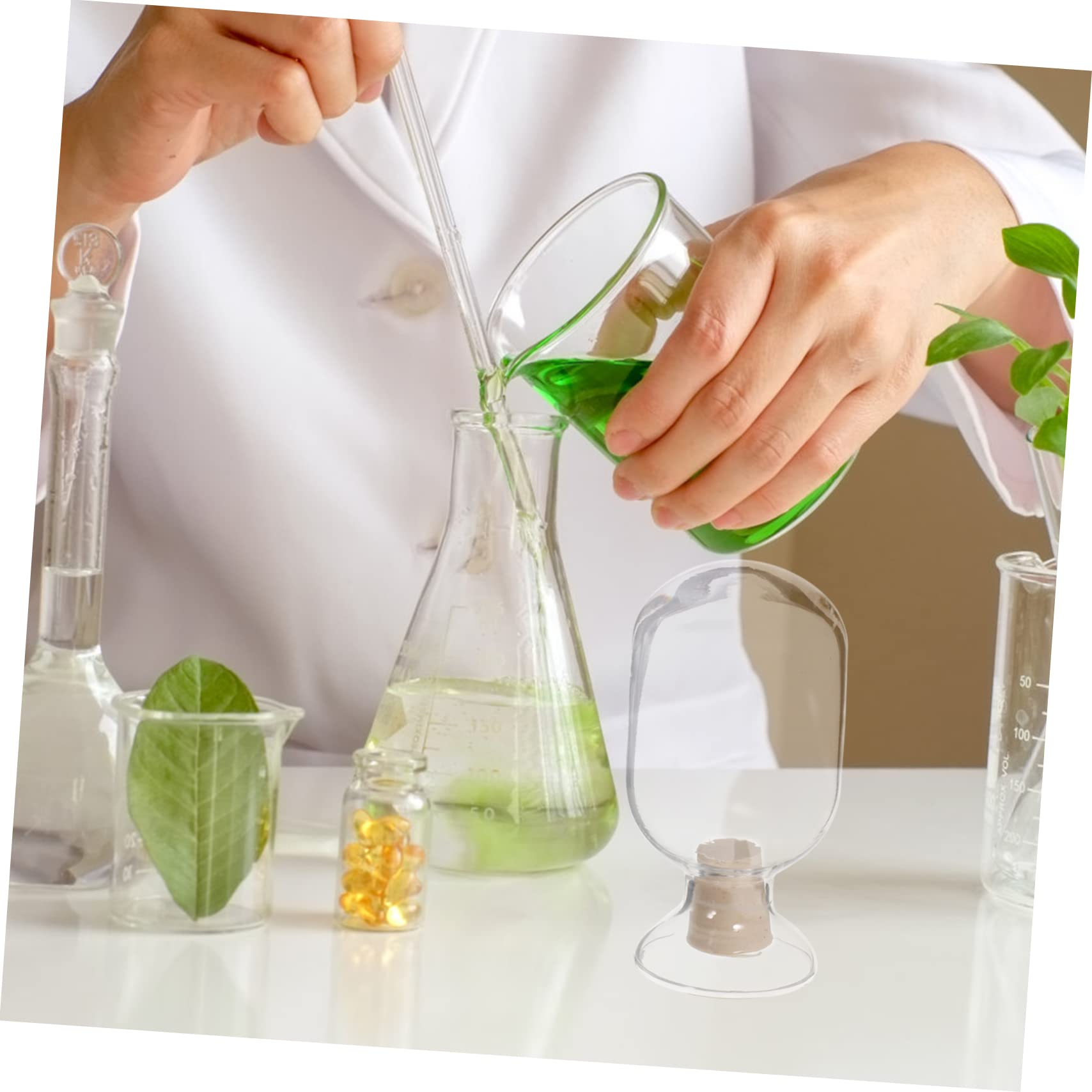 Levemolo Refillable Lab Bottle Round Glass Sample Bottle Decorative Match Cloche Glass Match Holder