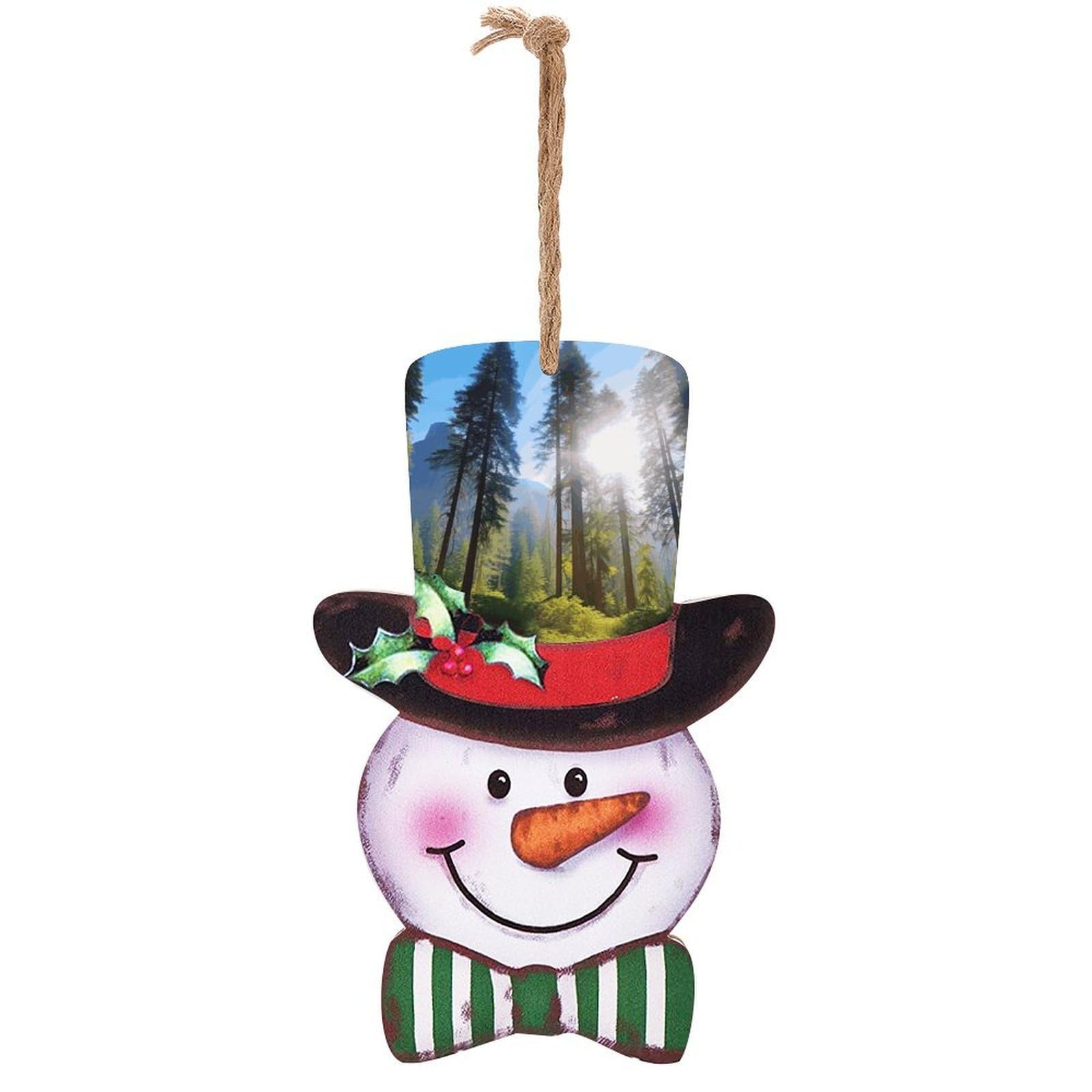 National Parks Sunshine Trees Snowman Decor Christmas Snowmans Hanging Decors Wooden Exquisite Holiday Decoration Sign for Home Window Wall Farmhouse Indoor Outdoo
