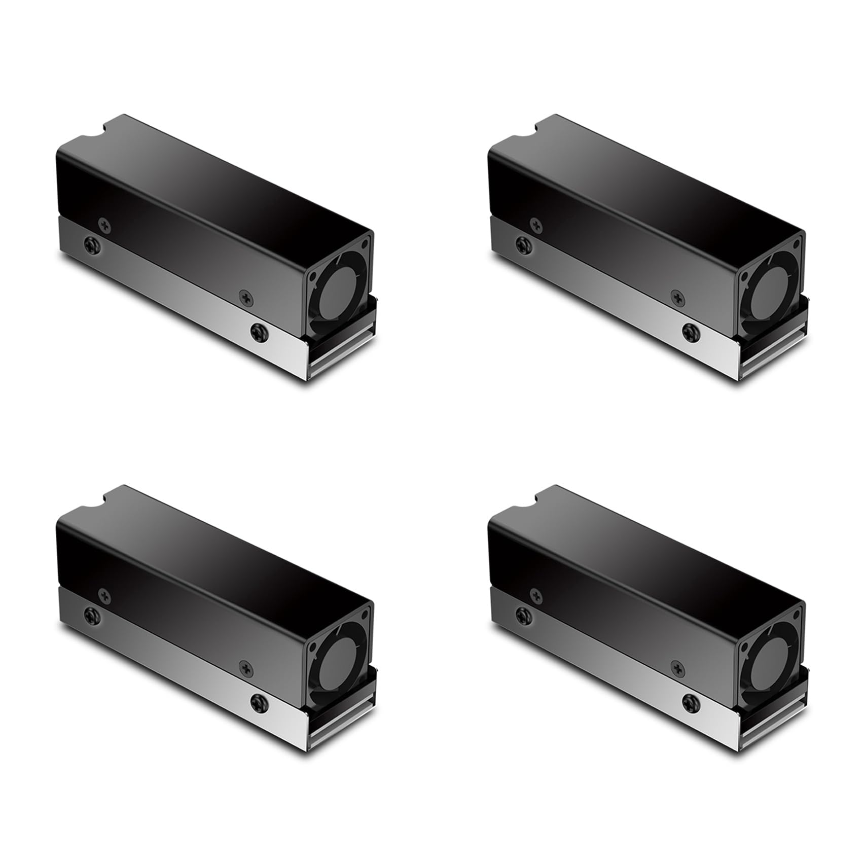 4X M.2 SSD NVMe KüHlköRper M2 2280 Solid State Disk LuftzirkulationsküHler mit LüFter Aluminium KüHlköRper Thermal Pad KüHler