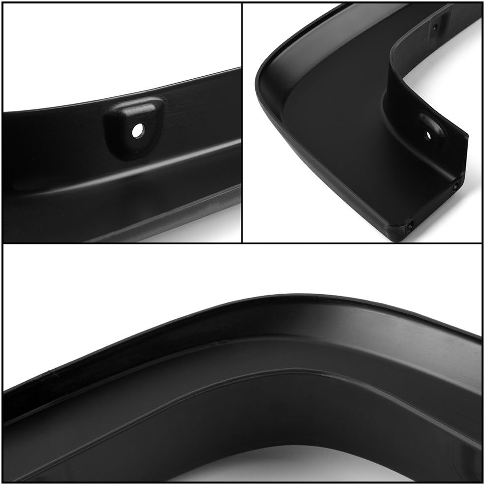 Fender Flares Compatible With 2014-2018 Chevy Silverado 1500 2500HD 3500HD, Factory Style Black PP Injection Right Left Wheel Cover Protector Vent Trim By IKON MOTORSPORTS, 2015 2016 2017