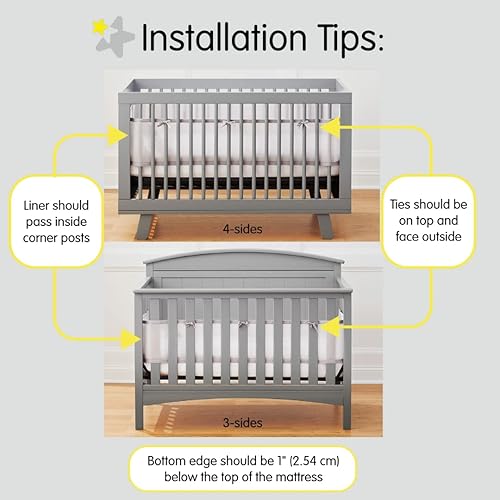 Miniatura 5 de BreathableBaby Forro de malla transpirable para cunas de tamaño completo, malla de lujo de 0.157 in, rosa concha (tamaño 4FS cubre 3 o 4 lados)