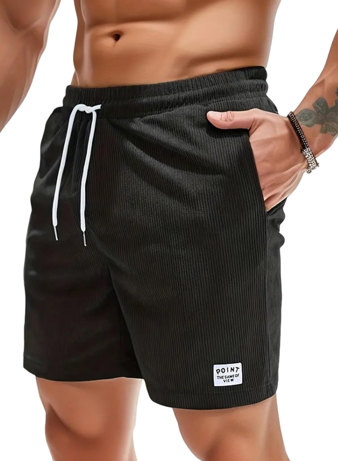 Decorie Kurze Hose Herren Sommer Shorts Herren Baumwolle Corduroy Cargo Shorts Stretch Elastischem Bund Mit Taschen