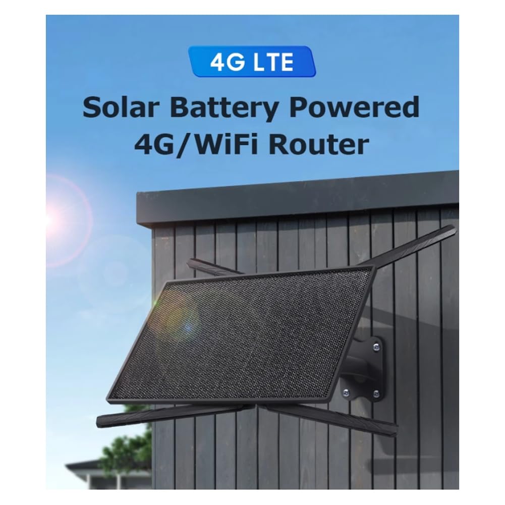 Router Solar con Tarjeta SIM 4G de 10W, Batería de 20100mAh, Impermeable, Rango de Cobertura de 50 Metros.