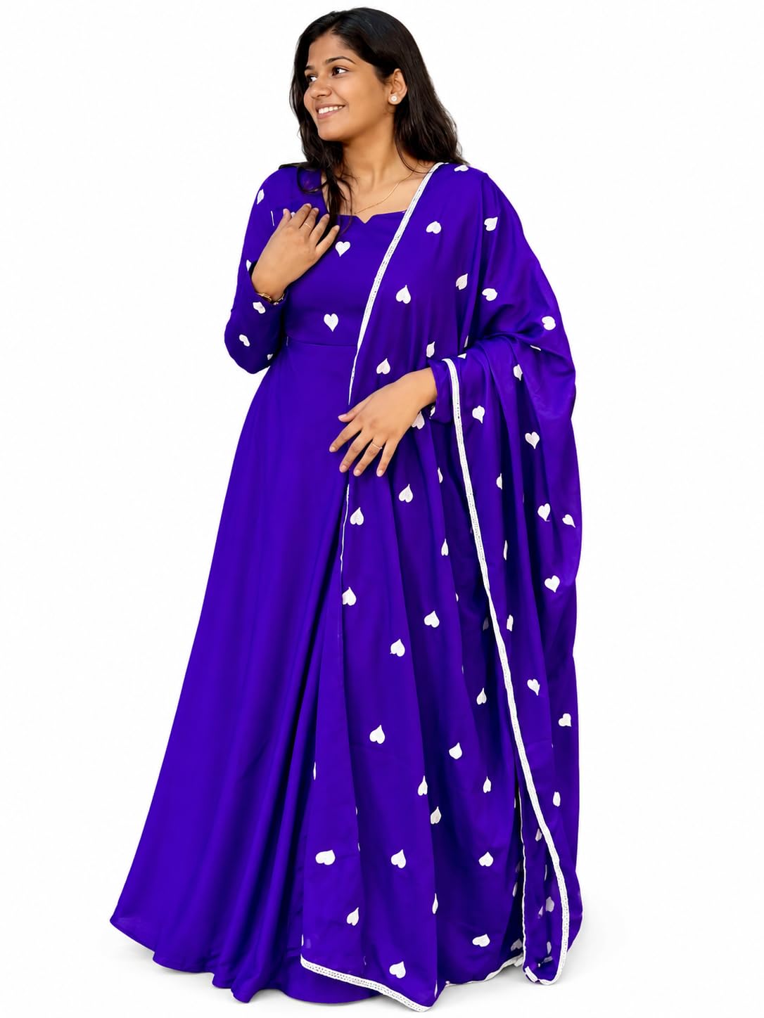 Royal Purple Feeding Kurti Set for Women with Dupatta | Maternity & Nursing Anarkali Maxi | Hidden Feeding Zip-image-14