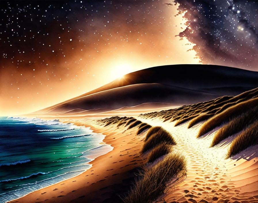 Tableau sur toile chemin dans les dunes pour agrandir une pièce