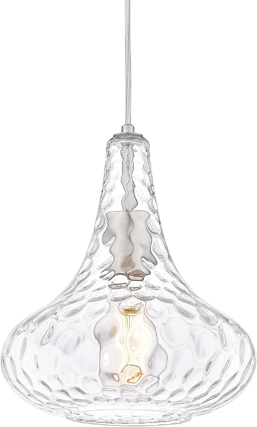 AUTELO Lámpara colgante de cocina de vidrio con luz colgante de vidrio martillado para isla de cocina, sala de estar, comedor H9164