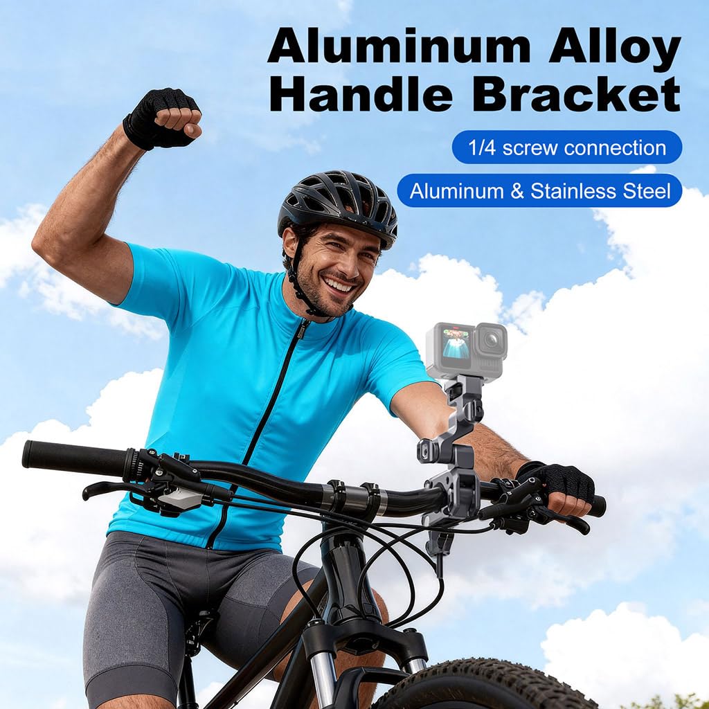 Super morsetto in lega di alluminio, supporto per manubrio del motociclo compatibile con action camera