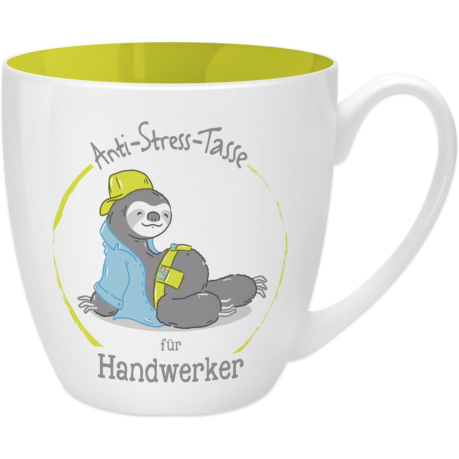 GRUSS & CO 45490 Anti Stress for Professional, 45 cl, Gift – Bone China Mug, Yellow, 9.5 cm