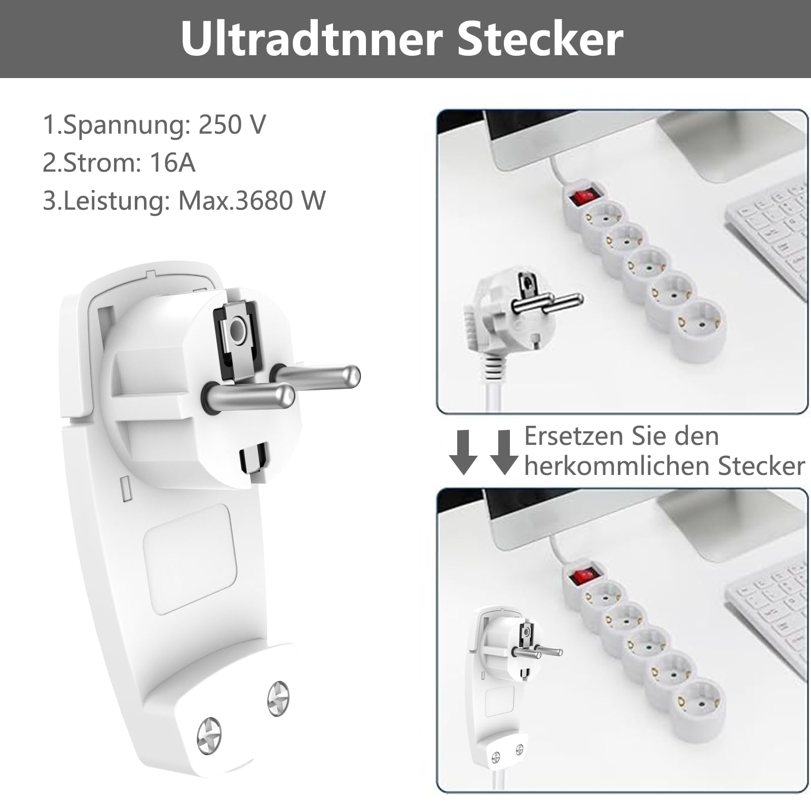 Adattatore Triplo Piatto Spina 16a 2p T / 3 Prese 10/16a - Foto 12