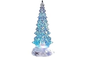 Holiday Pine Tree Multicolored Light Up Glitter Confetti Swirl