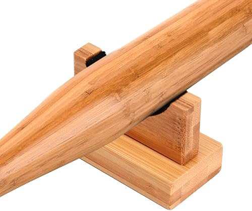 Miniatura 4 de TOBWOLF Vitrina de bate de béisbol - 2 piezas de soporte resistente, estante horizontal, Burlywood