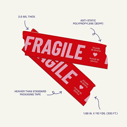 Miniatura 6 de Cinta de embalaje decorativa Thank You para pequeñas empresas  Cinta de envío de embalaje de diseño lindo  Impresión de bolsa Bodega NYC, rojo y