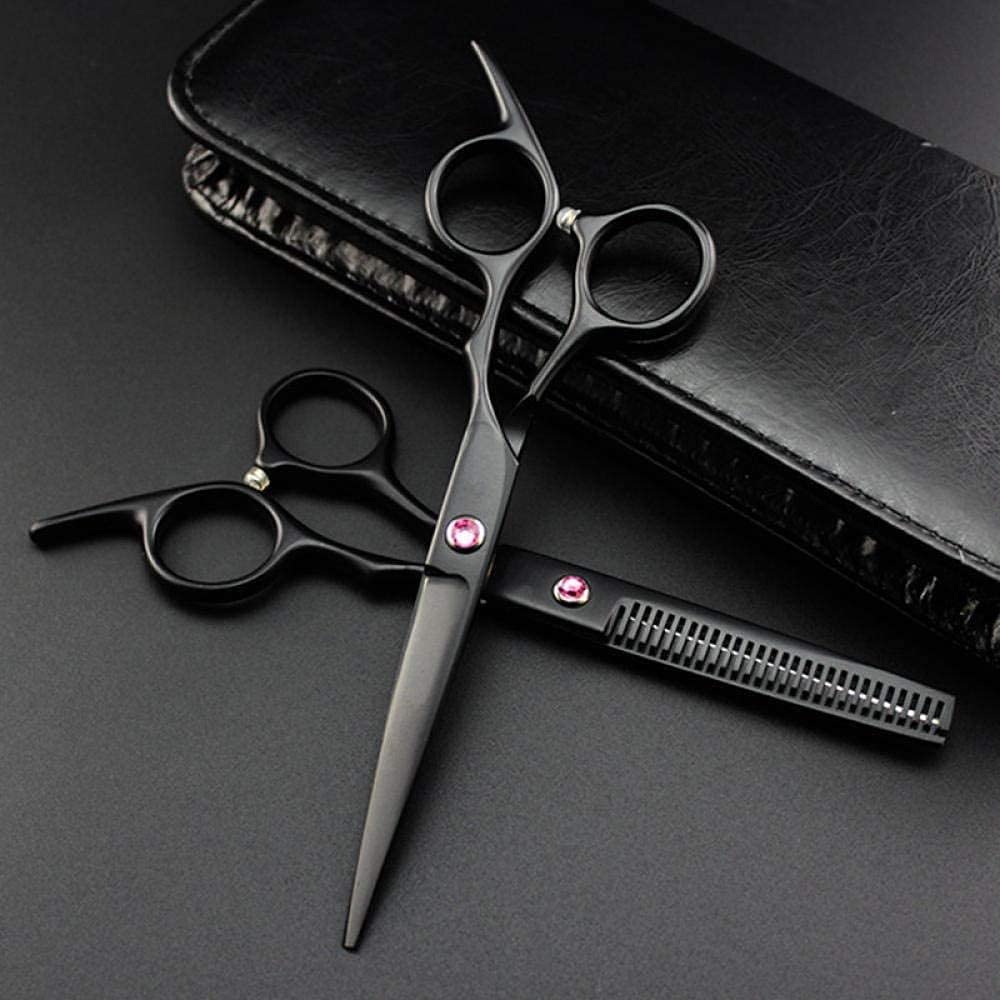 Tijeras de peluquería, Tijeras de peluquería Juego de Tijeras Profesionales para Cabello de Corte Negro de 6 Pulgadas Corte de Peluquero Tijeras de Corte de Pelo Tijeras