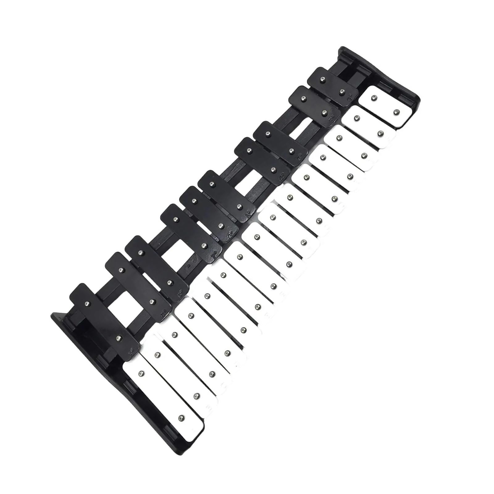 Strumento a percussione professionale Glockenspiel compatto in metallo nero bianco da 25 note Kit Glockenspiel Professionale