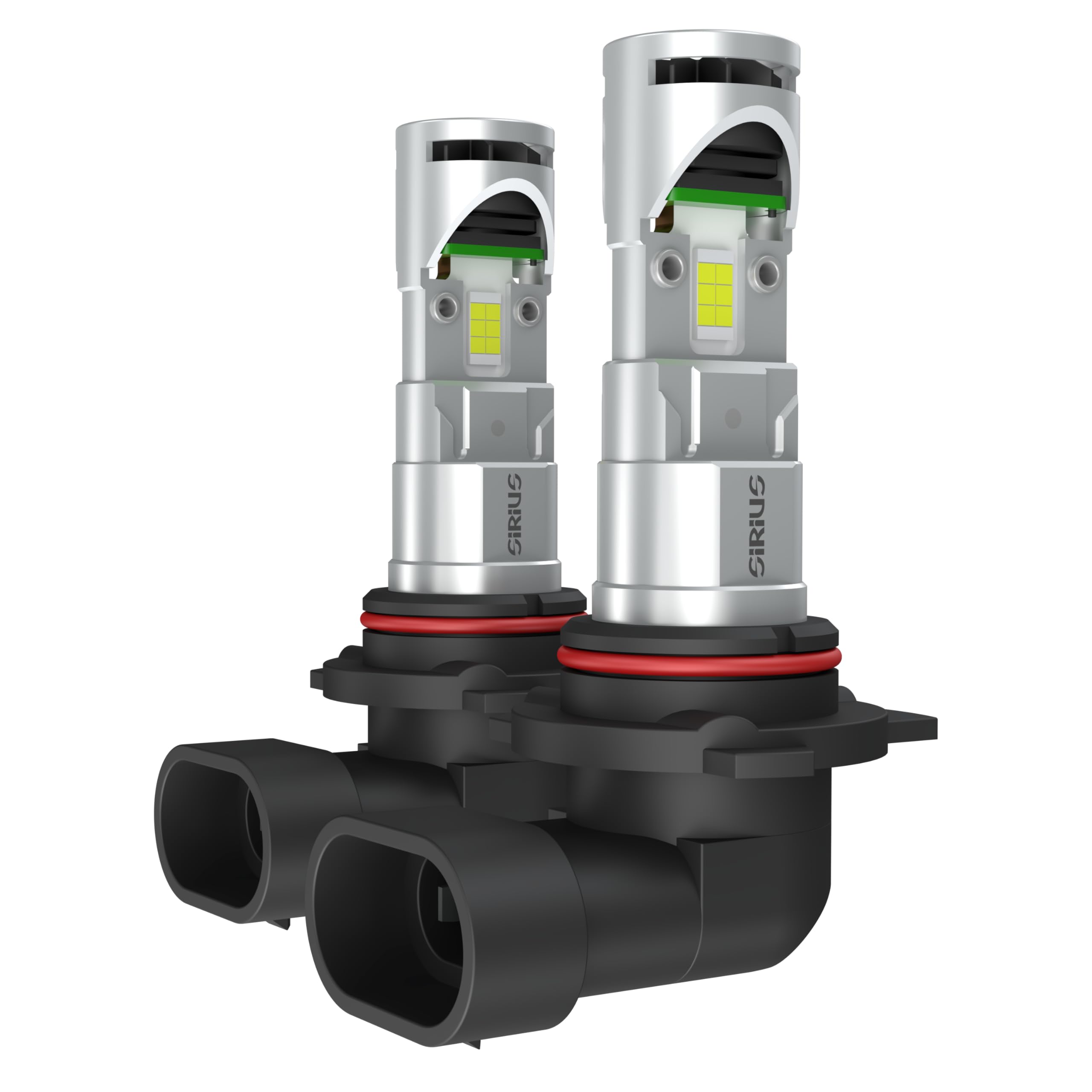 Sirius AIR LED HIR2 – Kit 2 Lampade Auto 12V 6500K, 2540 Lumens, Ventola Superiore Anti-Polvere, Raffreddamento Diretto Chip, Dimensioni Compatte, Attacco PX22d, ECE R37