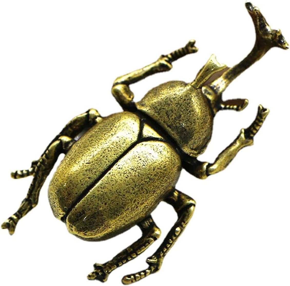 Bronze Insect Dung Beetle Figurines,Miniatures Tea Solid Pet Funny Beetle Statue Craft Collection Desktop Small Ornaments Spoof Props (C)