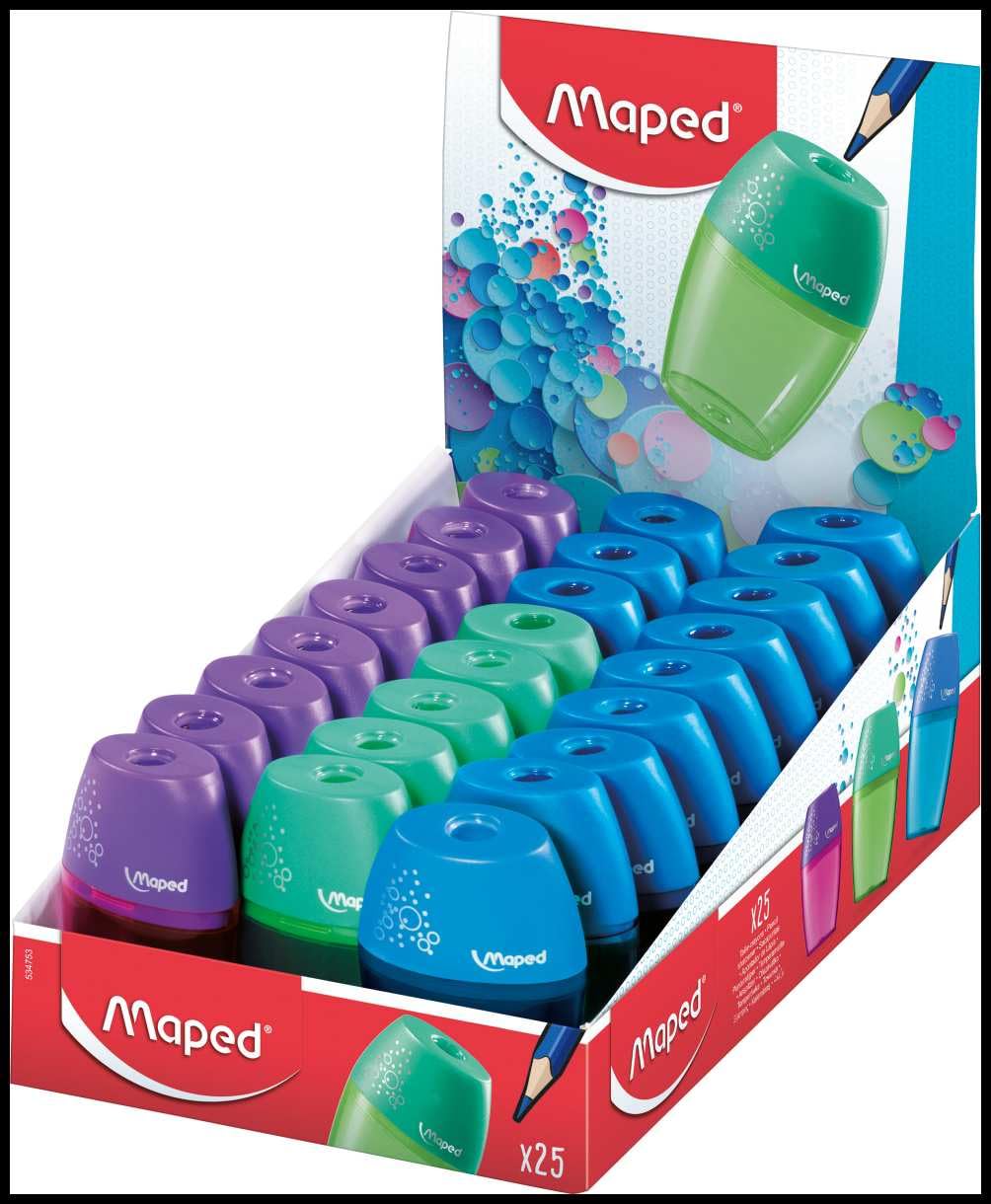 Maped Elements 534753 - Sacapuntas (25 unidades), colores surtidos