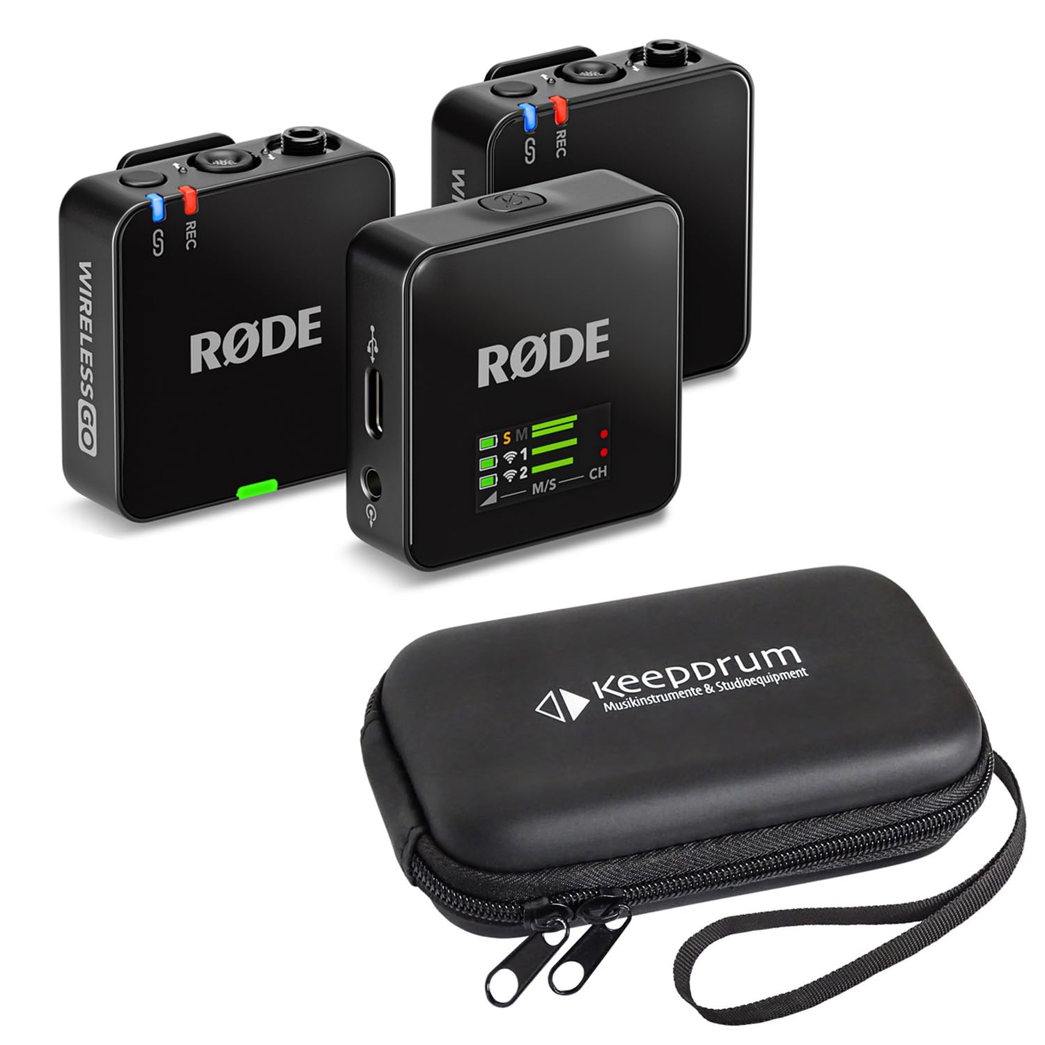 Rode Wireless GO Gen 3 Wireless 2-Channel Microphone Radio System with Keepdrum Soft Case
