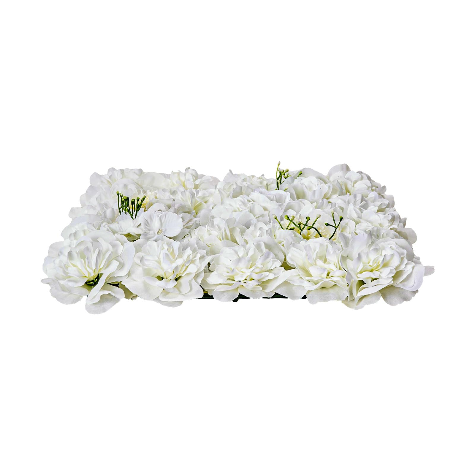 VEVOR Panel 3D de Flores Artificial para Pared 24 Piezas 38 x 38 cm Fondo de Pared con Flores Artificiales sin Costuras Instalación Fácil para Bodas, Hogar, Jardín, Fiestas, Decoración, Blanco