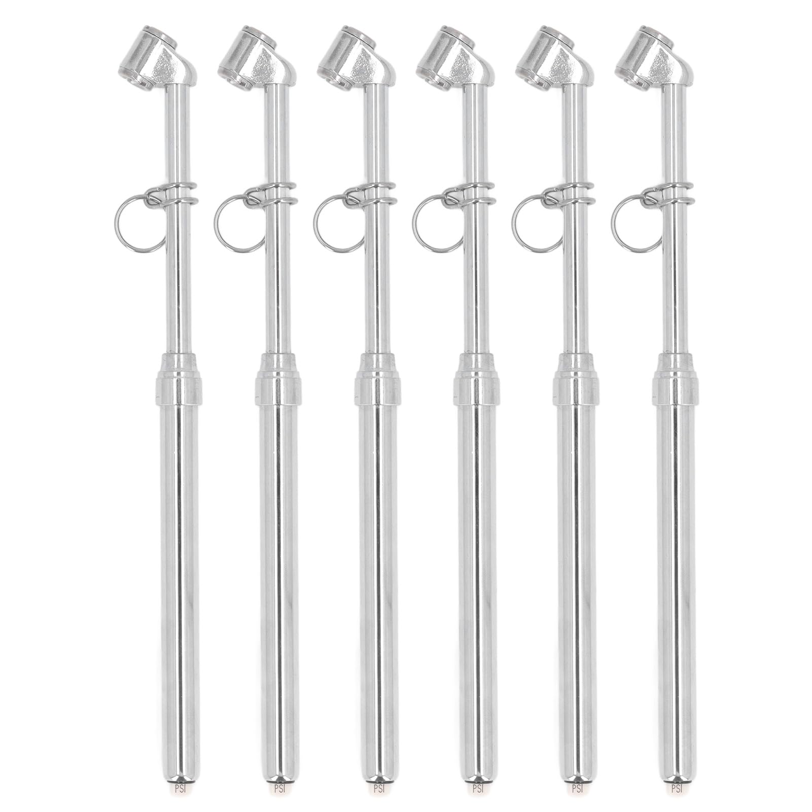Manomètre de pression de pneu de type crayon 6 pièces, manomètre de pression d'air à double tête, compteur de pression de pneu de 10 à 160 PSI pour SUV RV ATV voitures camions