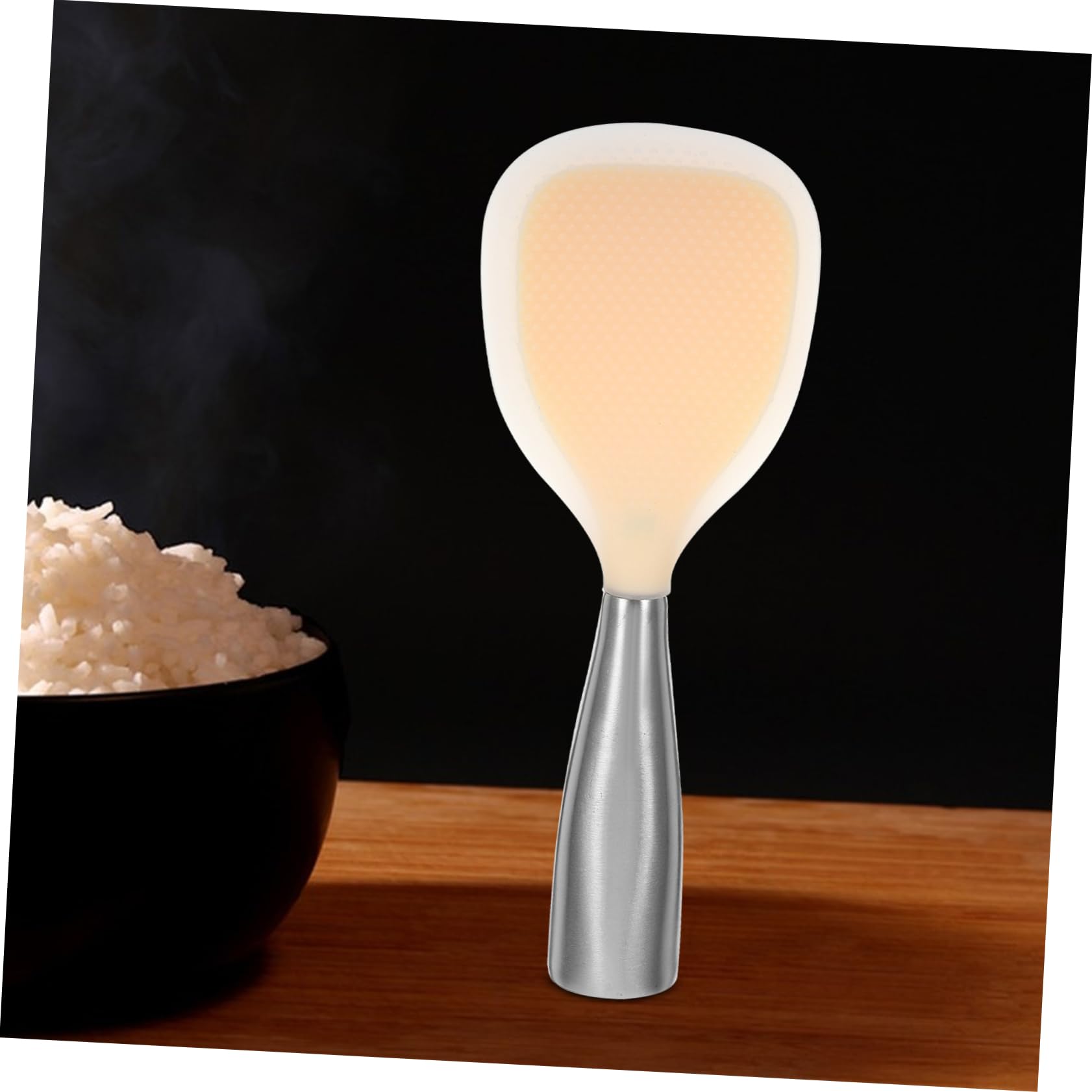 COLLBATH Silicone Rice Spoon Spoons Practical Rice Spoon Household Rice Spoon Kitchen Standing Rice Spoon Rice Scooper Silicone Scoop Table Spoon Nonstick Rice Paddle Food Scoops