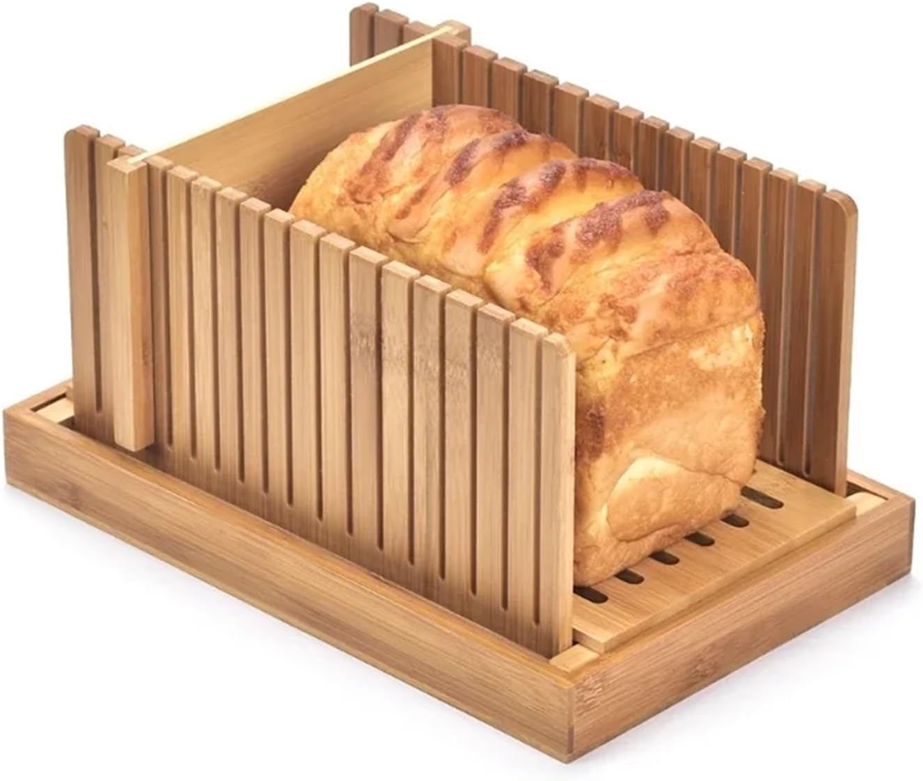 Foldable Bamboo Wood Bread Slicer Cutter Toast Loaf Cutting Guide Slicing Maker For Homemade Cakes Bagels