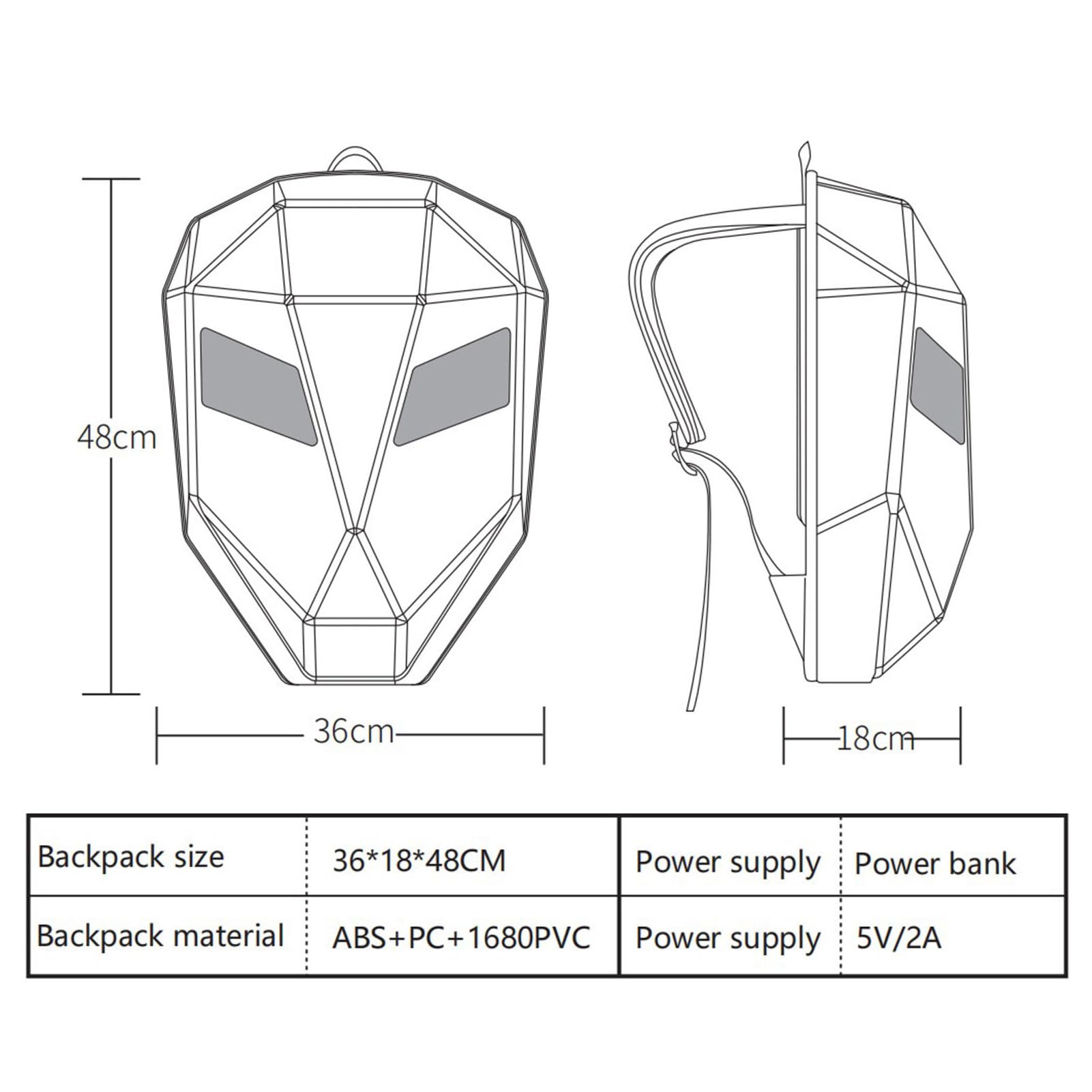 Plecak Motocyklowy LED, Plecak Jeździecki z twardą skorupą dla Mężczyzn, Kontrola Aplikacji DIY Programowalny bagaż Motocyklowy w Pełnym Kolorze, Zasilana Przez USB Wodoodporna
