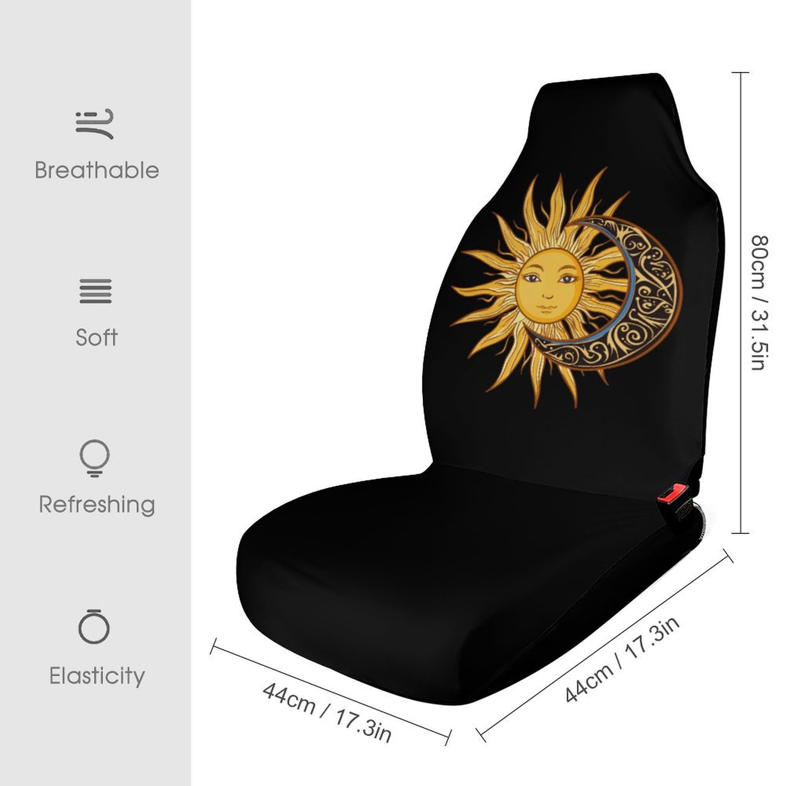 Sun and Moon Car Seat Covers Universal Car Front Seats Protector Auto Interior Accessories 1PCS