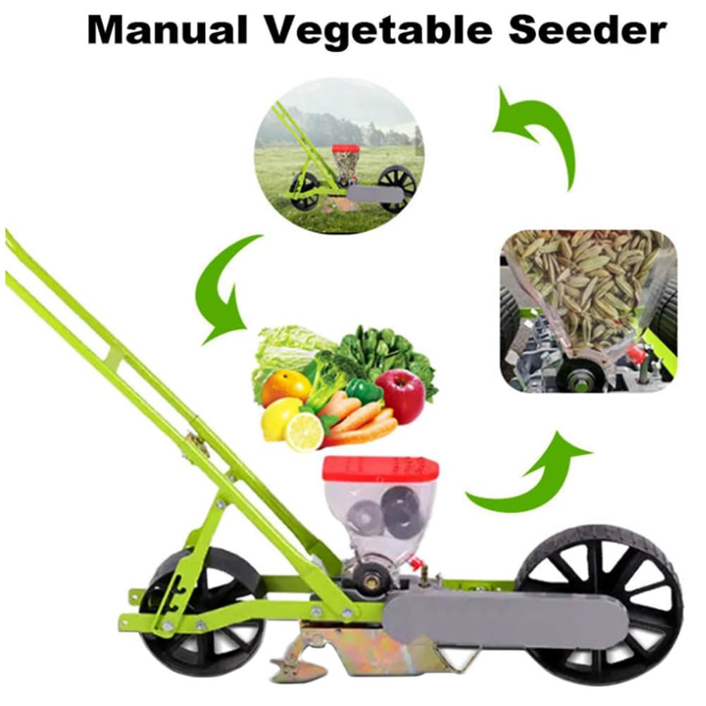 Sembradora de Empuje Manual de jardín de precisión, sembradora de Verduras de Varias Filas de Empuje Manual, Utilizada para Plantar Guisantes, Soja, Trigo, mijo, Sorgo, arroz