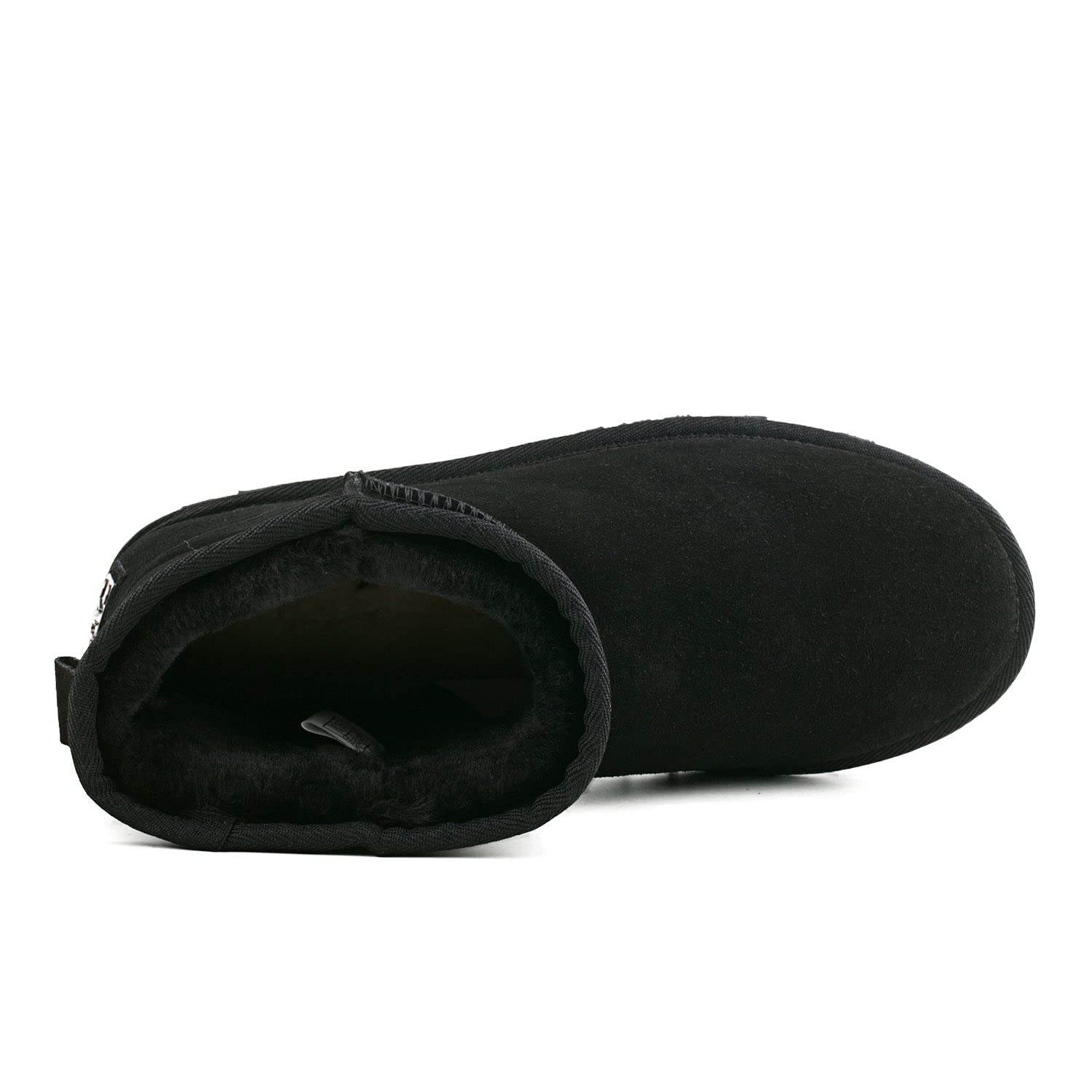 Shenduo Femme Bottines de Neige Imperméables | Fourrure Fourrées Chaudes Bottes Ankle d'Hiver Matière Cuir