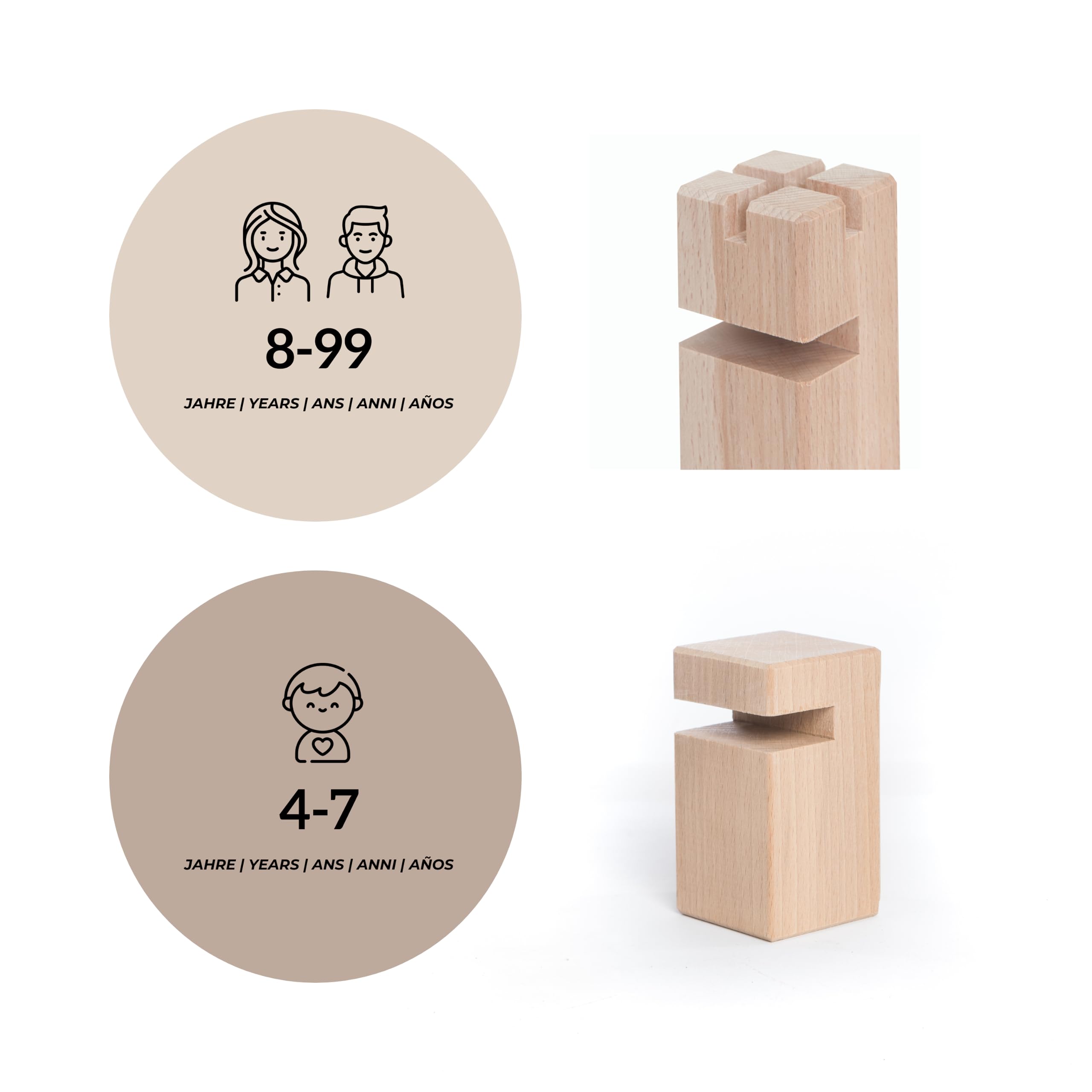 La Tour Froebel pour Tout-Petits - Jeu d'équipe en Bois de hêtre - 4 à 7 Ans - avec Sac de Transport