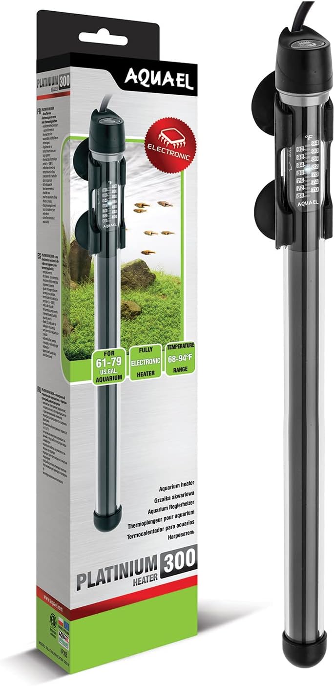 (Similar to stock photo) Aquael Platinium Aquarium Heater for Freshwater & Saltwater Aquariums - 300 Watt, 61-79 Gallons 300 Watts / 61 - 79 Gallons
