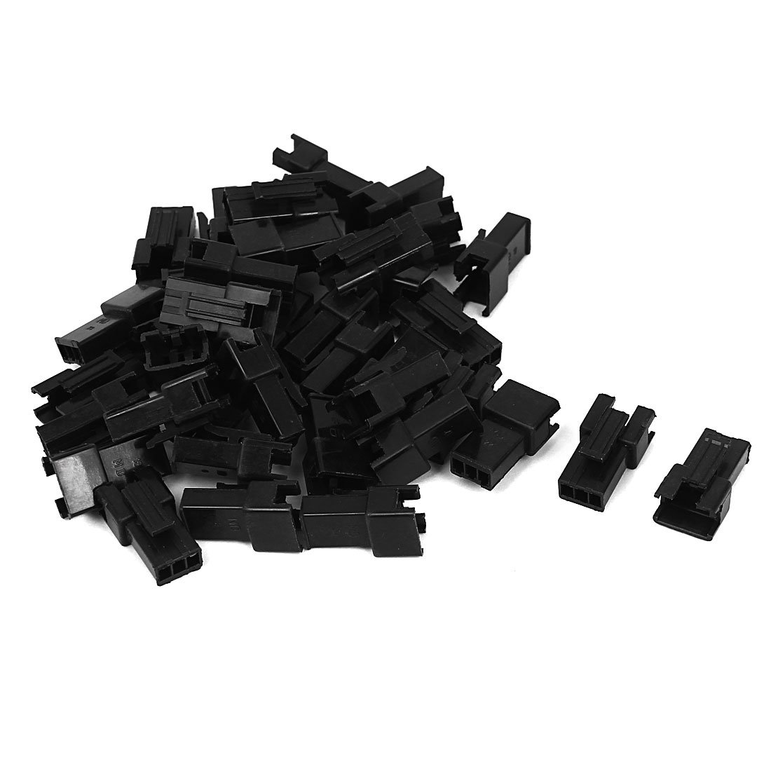 Aexit 40pcs Black Cleaning Brushes Plastic 2.54mm Pitch 3P SM Housing Shell for Antistatic Brushes Battery Connector