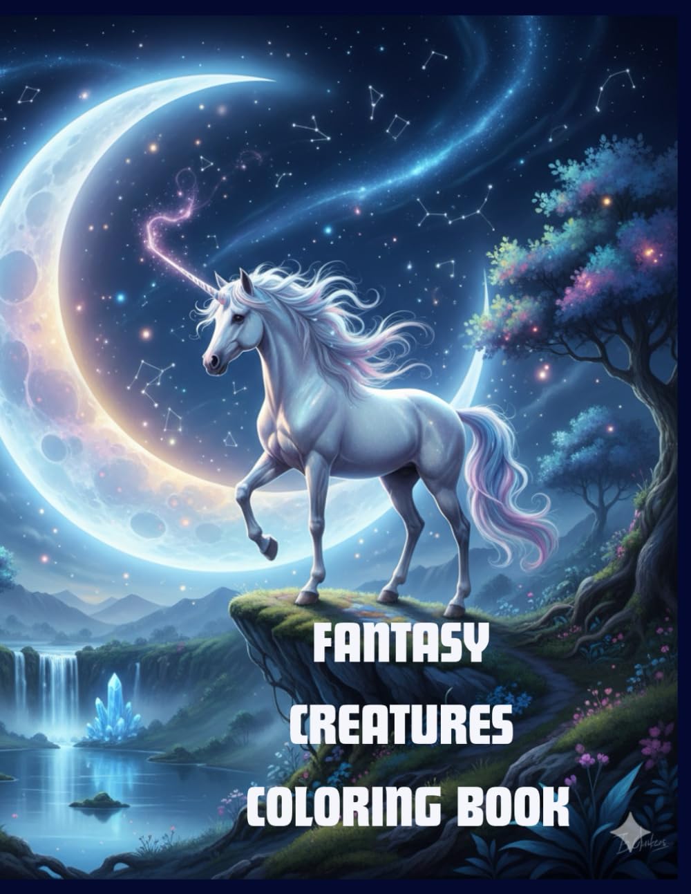 Fantasy Creatures Coloring Book: A Magical Coloring Adventure with Dragons, Unicorns, Fairies & More