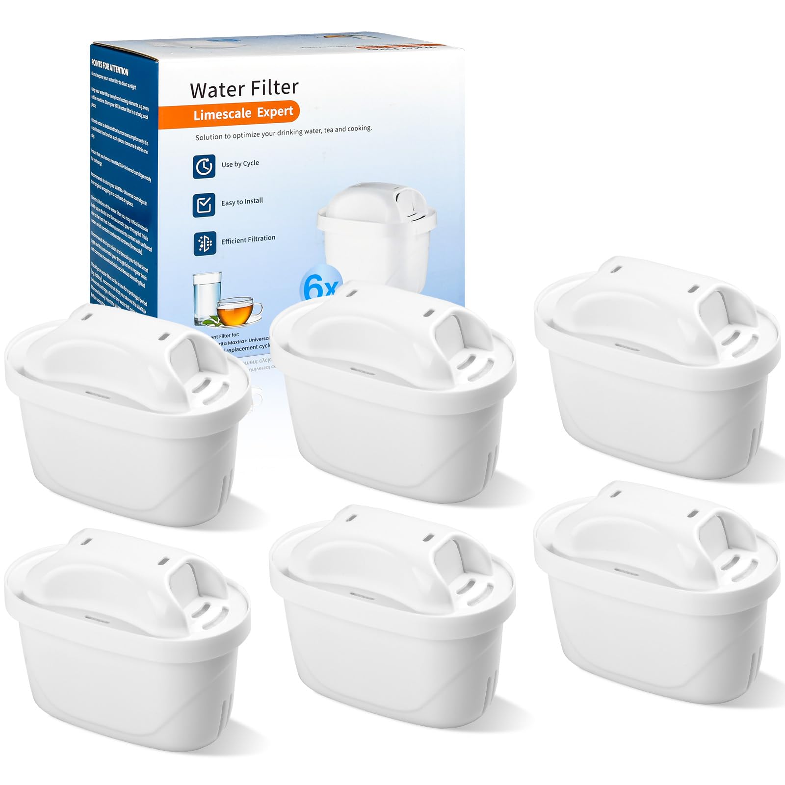 6-Pack Brita Universal Filter Cartridges, Replacement for All Brita Filter Jugs – Long-Lasting Performance & Safety: Reduces Limescale, Chlorine, Lead, Copper for Appliance Care and Healthier Water-image-22