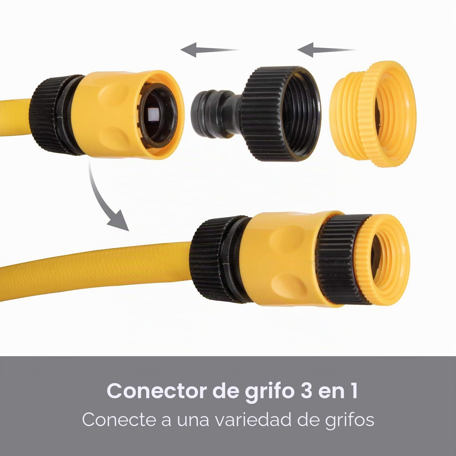SLx Manguera de jardín, 20M, Carrete de Manguera montado en la Pared, Tubo de Manguera retráctil automático, Portátil 180° Giratorio 2 en 1 Jet o Spray, Sistema de Bloqueo automático, Pistola de
