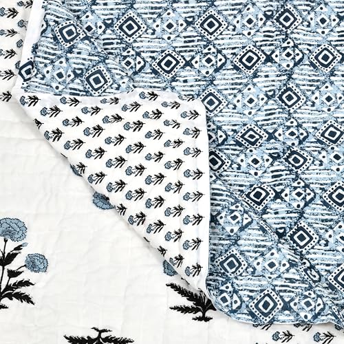 Image of BLOCKS OF INDIA Hand Block Printed Cotton King Size Quilt /Rajai | Design 48