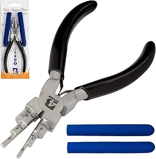 4BStore 6 in 1 Bail Making Pliers with Extra Foam Grip- Wire Plier Loopers For Jewelry Making- Comfort Grip Handle 2mm to 9mm Loops & Jump Rings -Looper Plier for Jewelry Making Tools