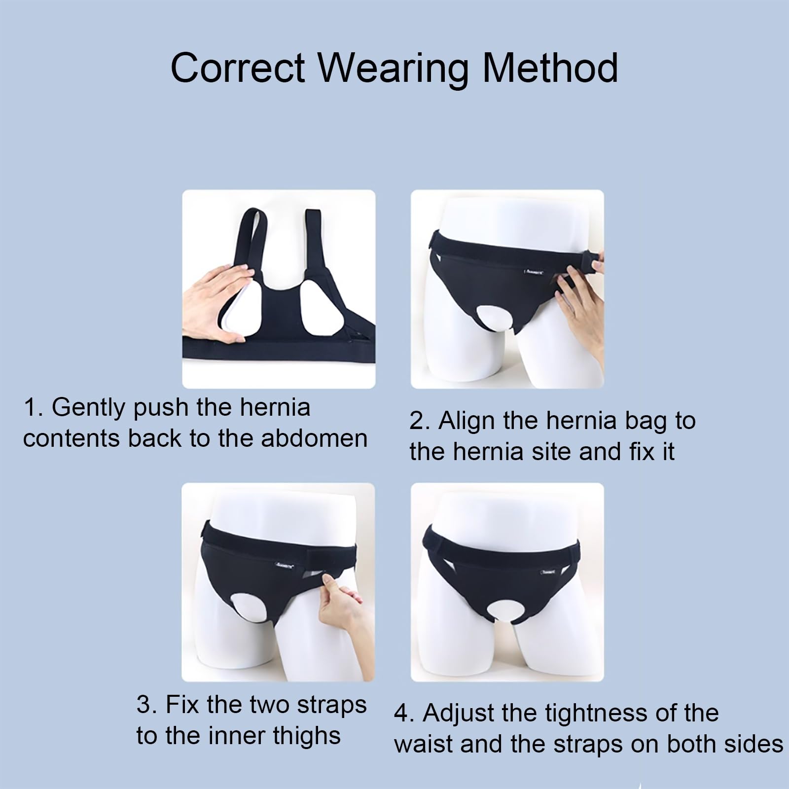 Cinture for Ernia da Uomo Ombelicale, Cintura di Supporto Addominale, Ernia Inguinale, Fascia Elastica Regolabile, Allevia Il Disagio Dell'ernia(Black,Medium)