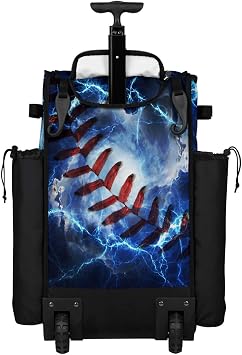 Boombah Rolling Superpack 2.0 Baseball/Softball Gear Bag - 23-1/2 x 13-1/2 x 9-1/2 - The Natural Black/Red/White - Telescopic Handle - Holds 4 Bats - Wheeled Version
