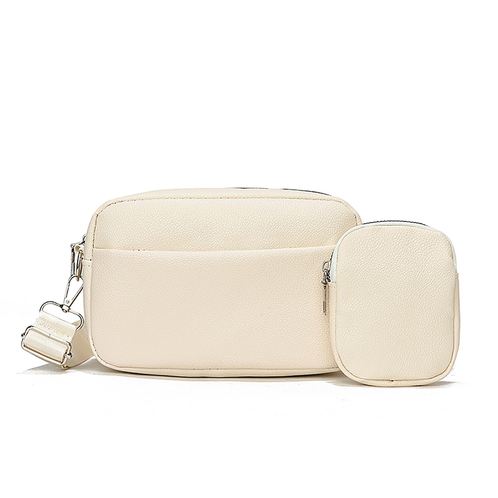 PORT&LOTUS Trendy Handbags for Women Fashion Outdoor Travel White Women's Bags Crossbody Purses for Women with Detachable Pouch