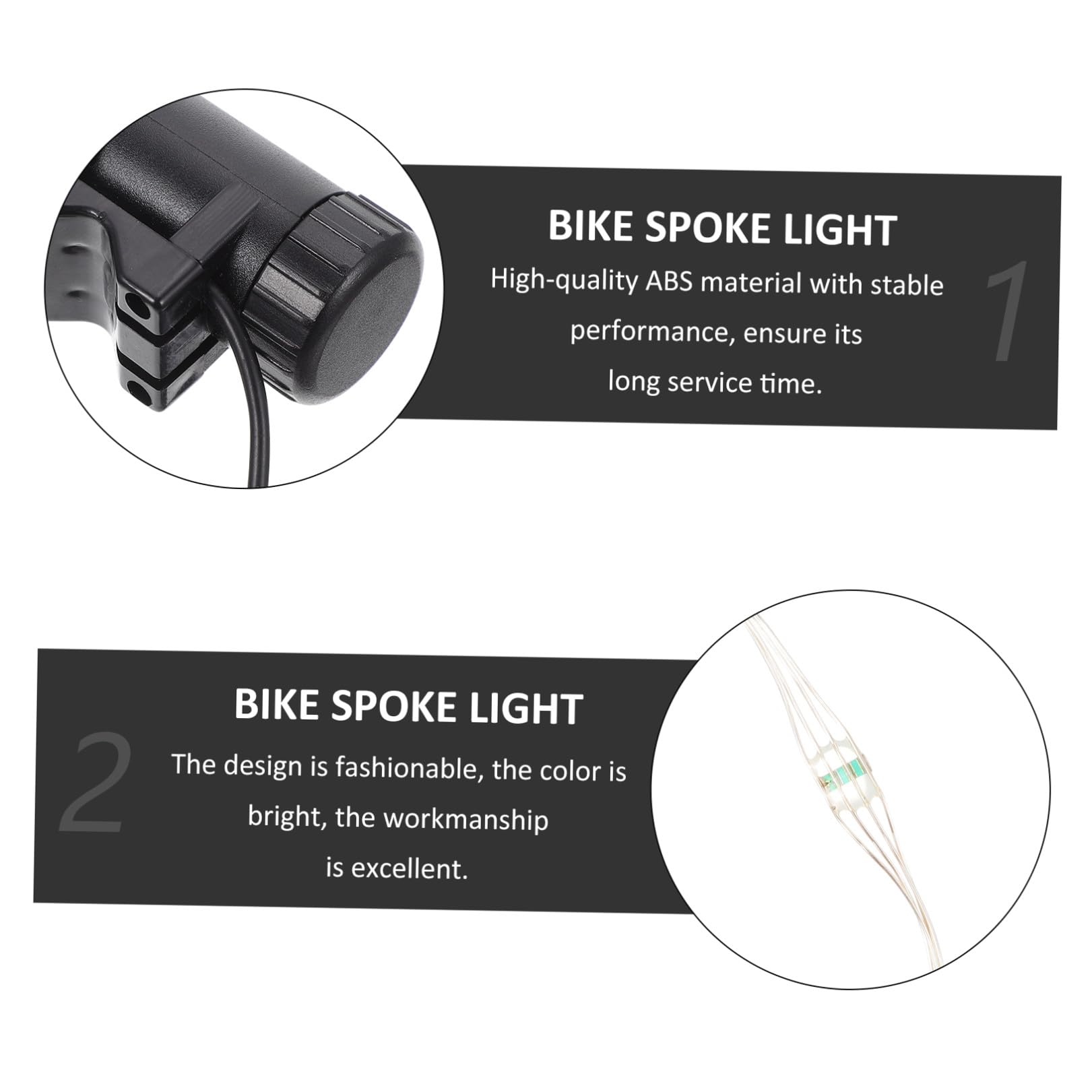 Toddmomy Vélo Lumière réfléchissant lumières Rechargeable Devant parlait arrière Feux de Roue de vélo LED lumière décorative de Roue coulissante Abdos Black