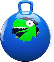 PlayZap 18 Inch Hopper Ball for Kids 3-8 - Blue Inflatable Bouncy Hop Ball with Handle, Safe Durable Jumping Toy for Boys Girls